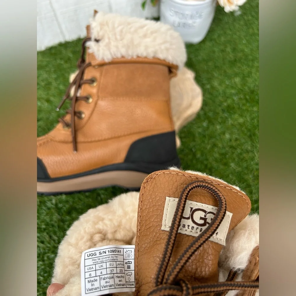 UGG Adirondack III Water Resistant Bootie Color: Chestnut WOMEN Sz 6 $250 gently